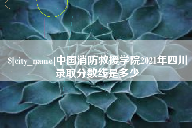 孝义中国消防救援学院2021年四川录取分数线是多少