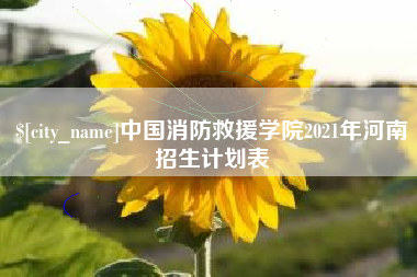 孝义中国消防救援学院2021年河南招生计划表